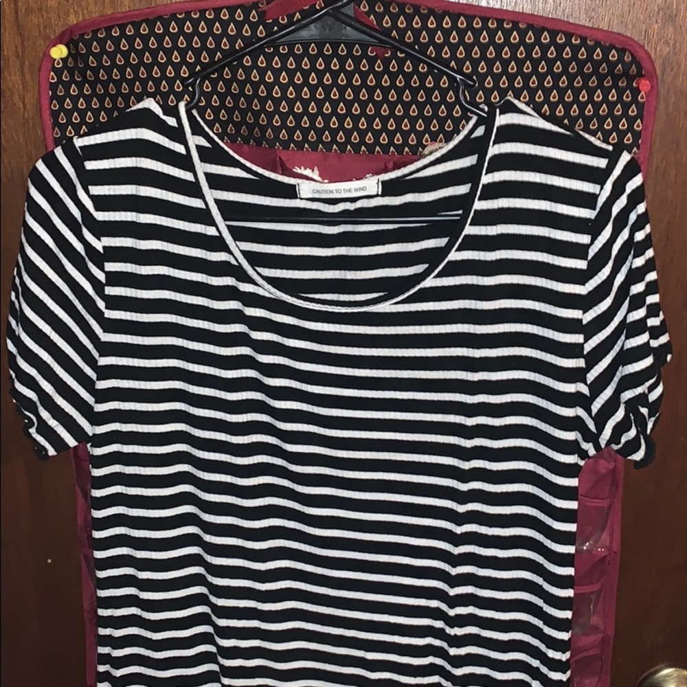 Black and white stripped dress